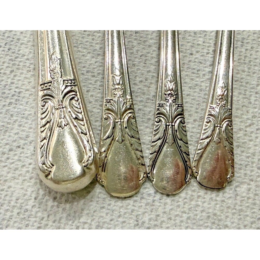 Wm Rogers Avalon Cabin Silverplate Flatware Set 4pc Knife Fork Spoon 1940s - Picture 7 of 16